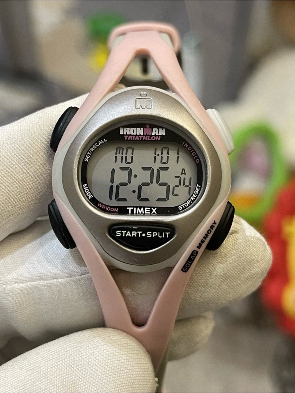 Timex Ironman Triathlon Women's Watch 34mm Pink Silver Digital Sport INDIGLO